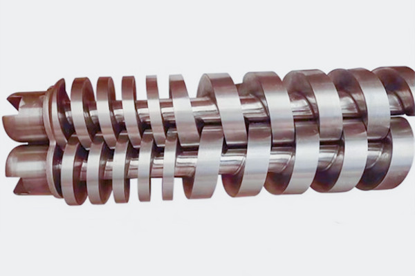 平行双螺杆挤出机螺杆实物图